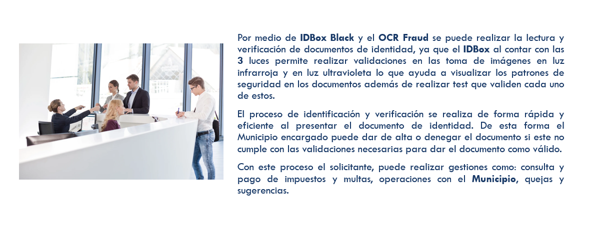 Onboarding presencial Municipios utilizando IDBOX Black + OCR Fraud Onboarding presencial Municipios utilizando IDBOX Black + OCR Fraud